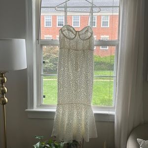 Found Your Love White Lace Sleeveless Trumpet Midi Dress